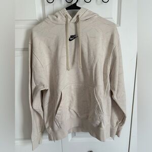 Nike Beige Cream Hoodie with Black Swoosh